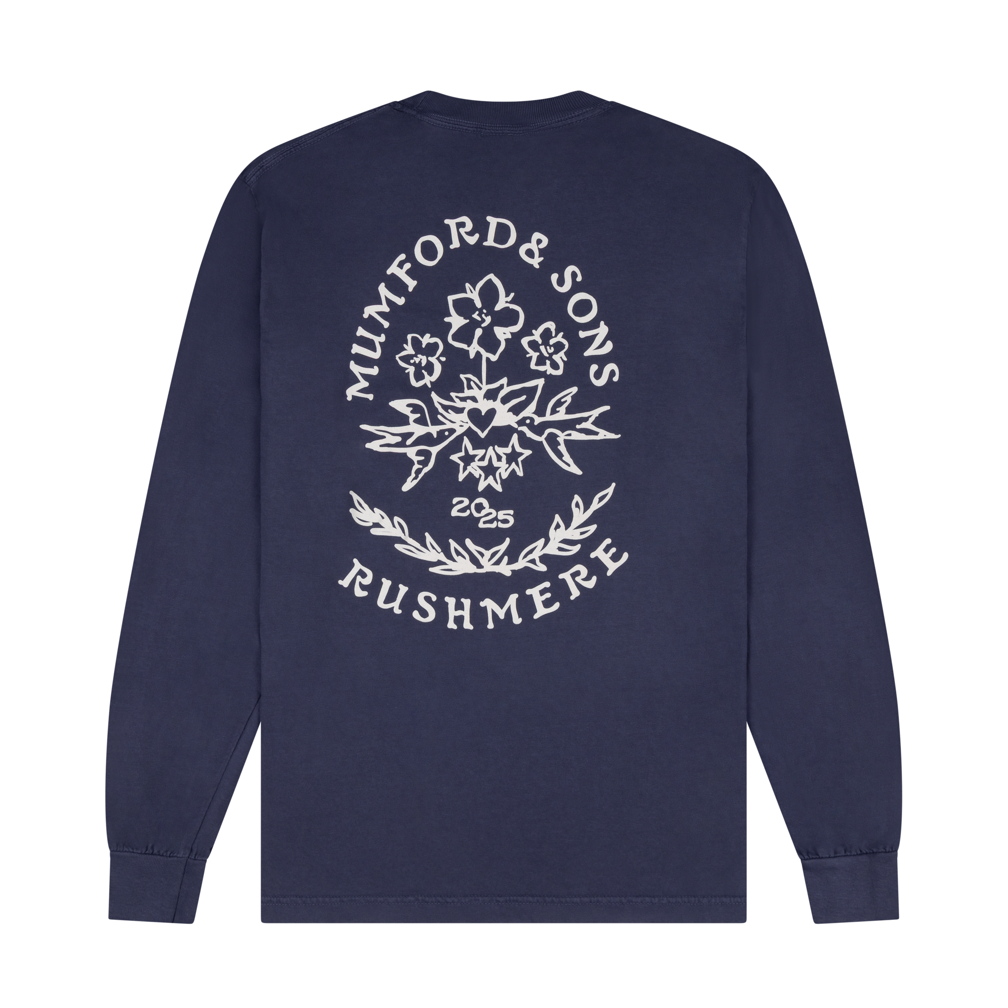 Blue Stamp Print Long Sleeve T-Shirt - Mumford & Sons