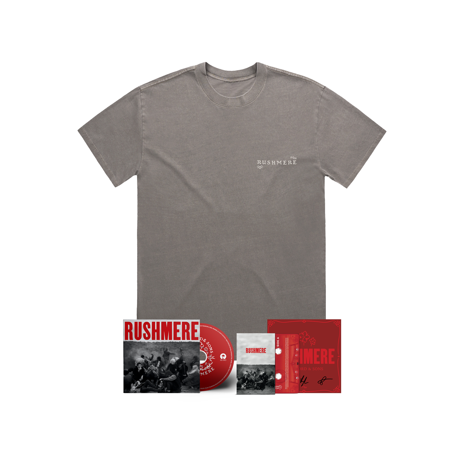 CD, Dark Grey Stamp Print T-Shirt, Cassette & Signed Art Card