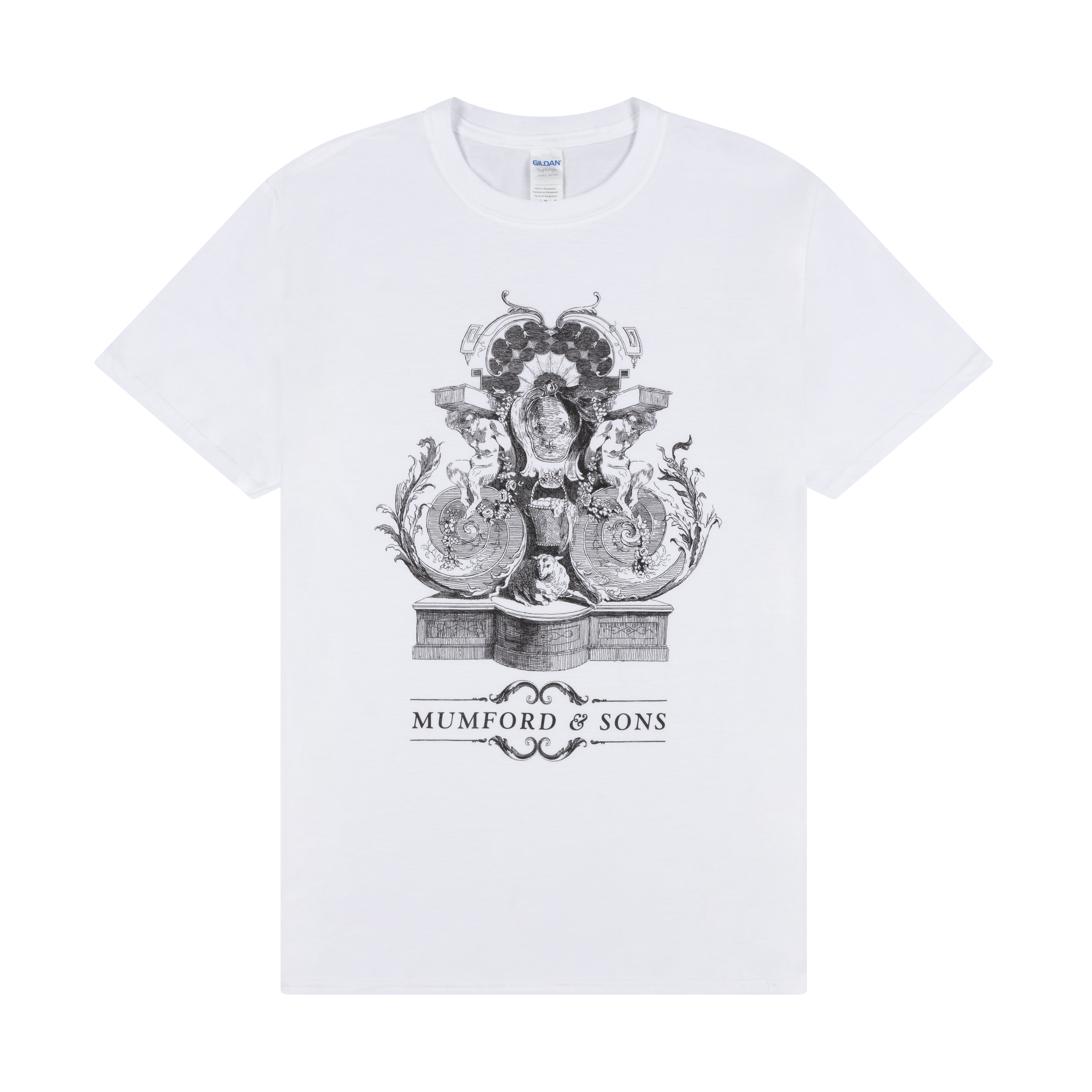 Mumford & Sons - White Fountain Print T-Shirt 