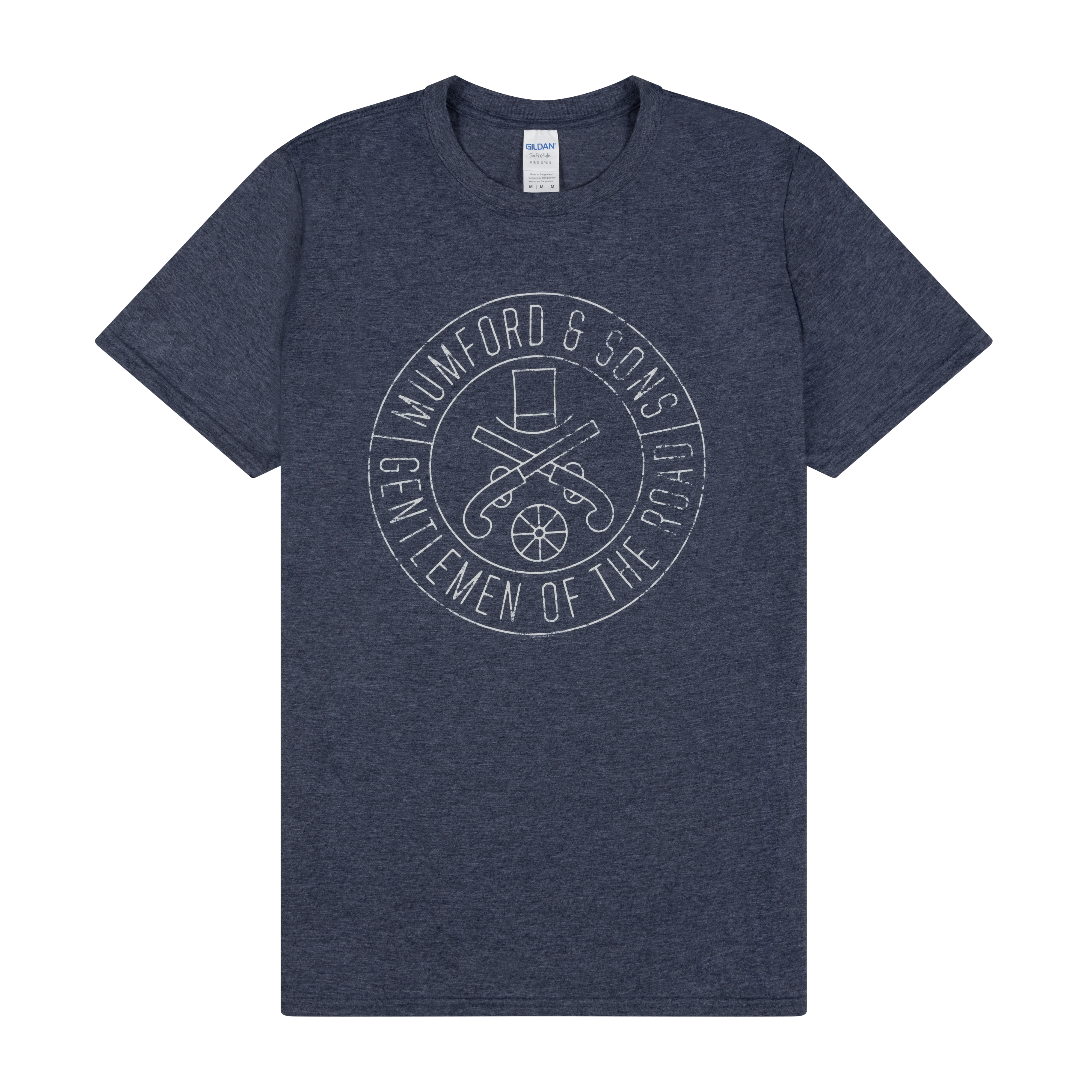 Mumford & Sons - Navy Gun Seal Logo Print T-shirt