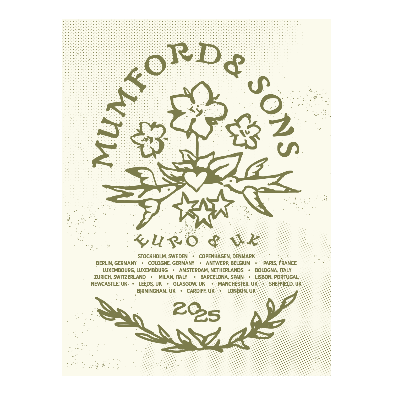 Mumford & Sons - UK & EU Tour 2025 Poster