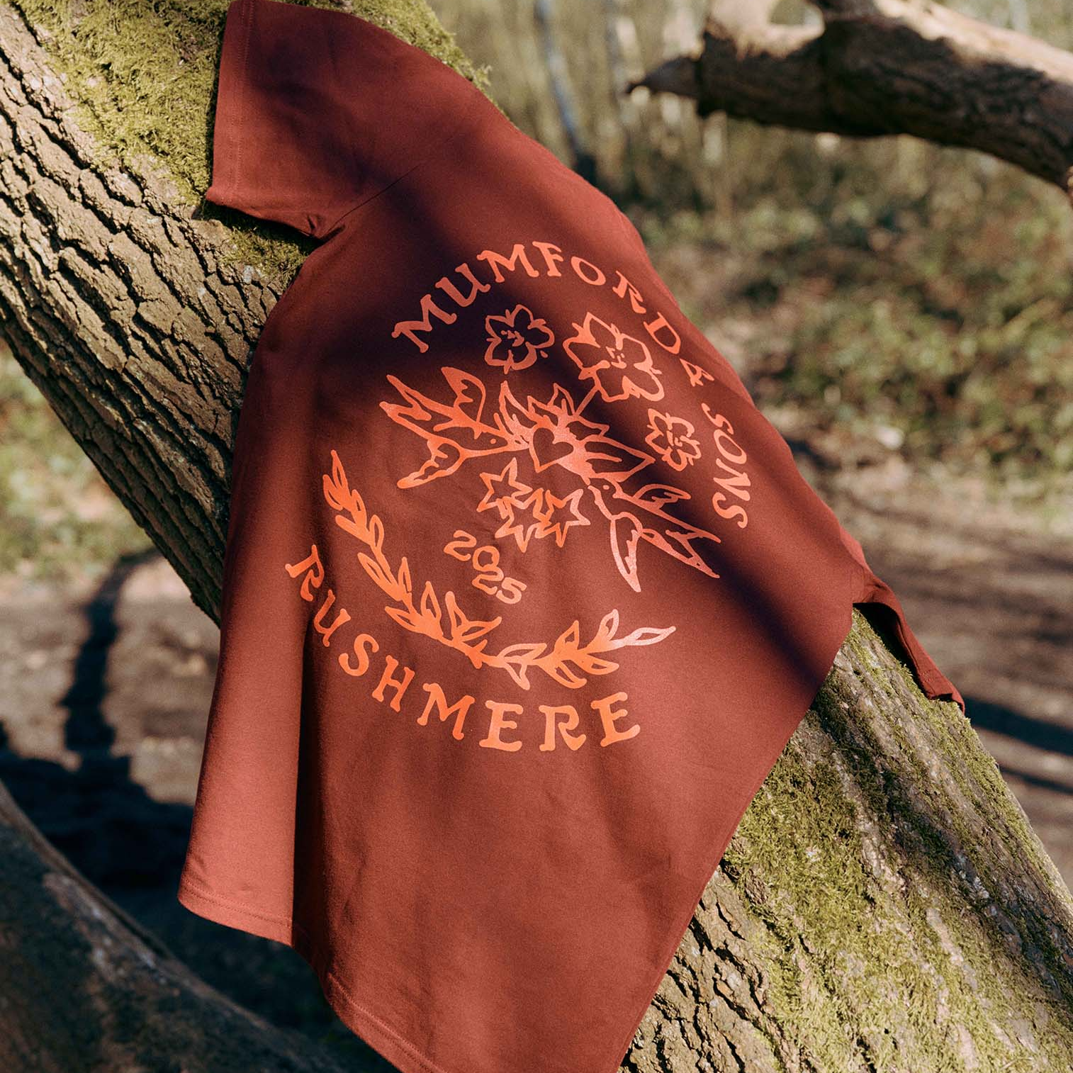 Mumford & Sons  - Maroon Stamp Print T-Shirt