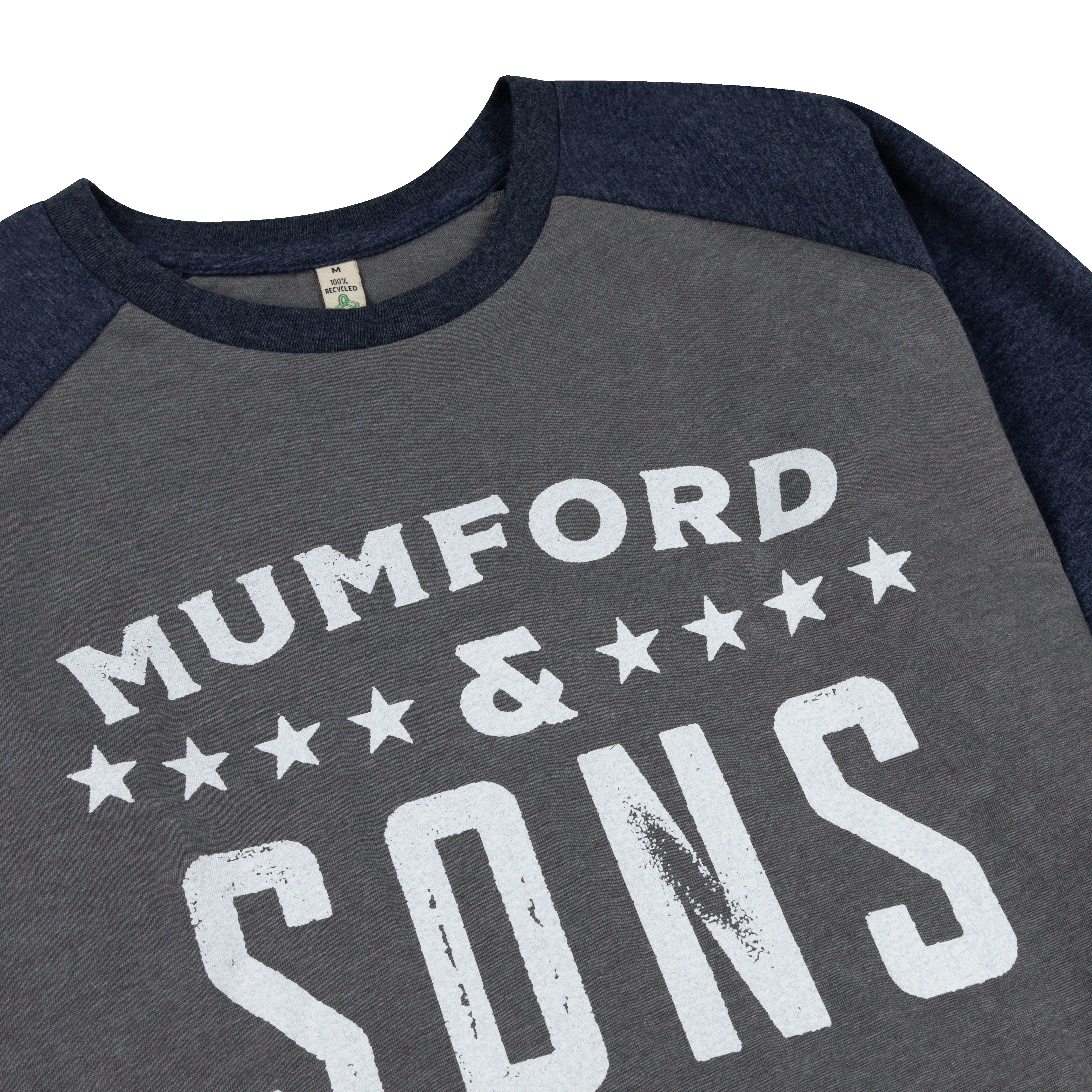 Mumford & Sons - Grey Classic Logo Red Print Raglan T-shirt