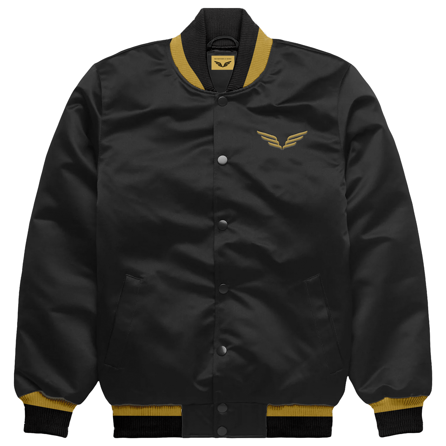 Mumford & Sons - Black / Gold Horses Bomber Jacket