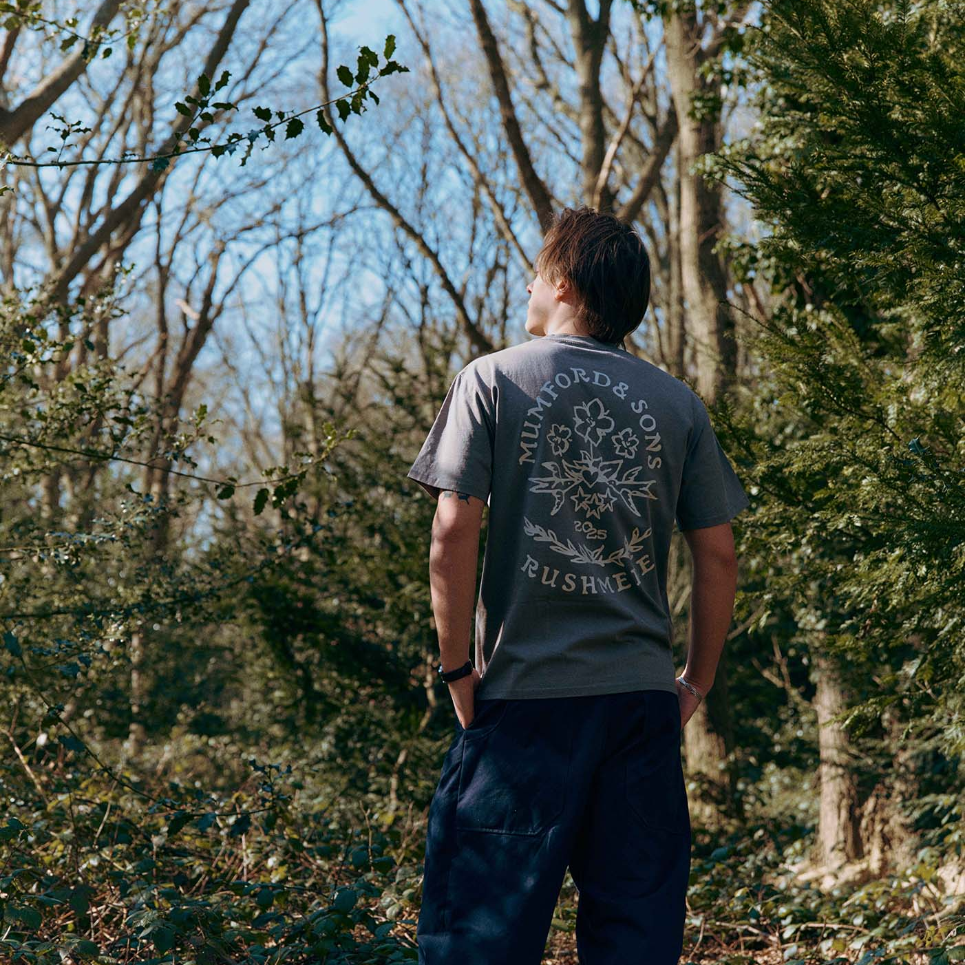 Mumford & Sons  - Dark Grey Stamp Print T-Shirt