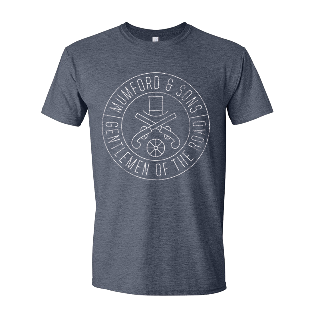 Mumford & Sons - Navy Gun Seal Logo Print T-shirt