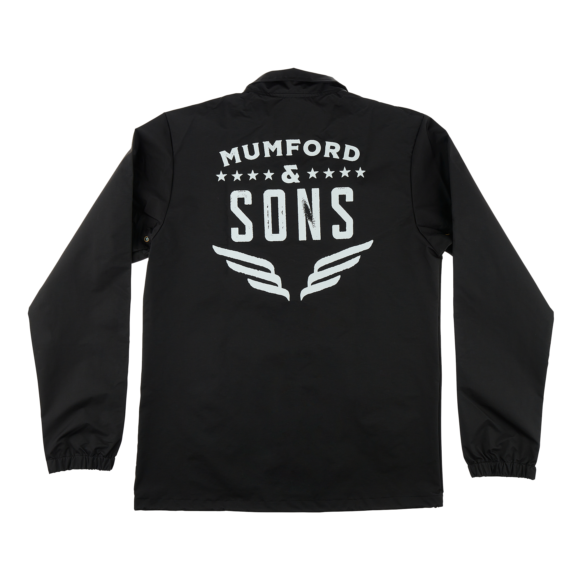 Mumford & Sons  - Black Classic Wings Logo Print Coach Jacket