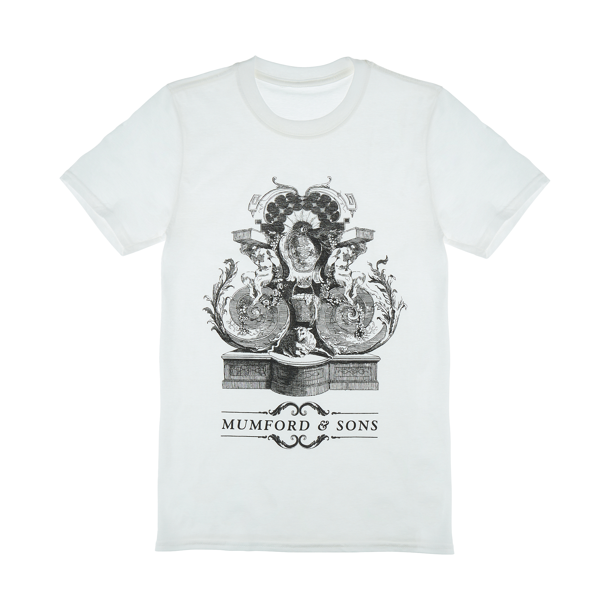 Mumford & Sons  - White Fountain Print T-Shirt 