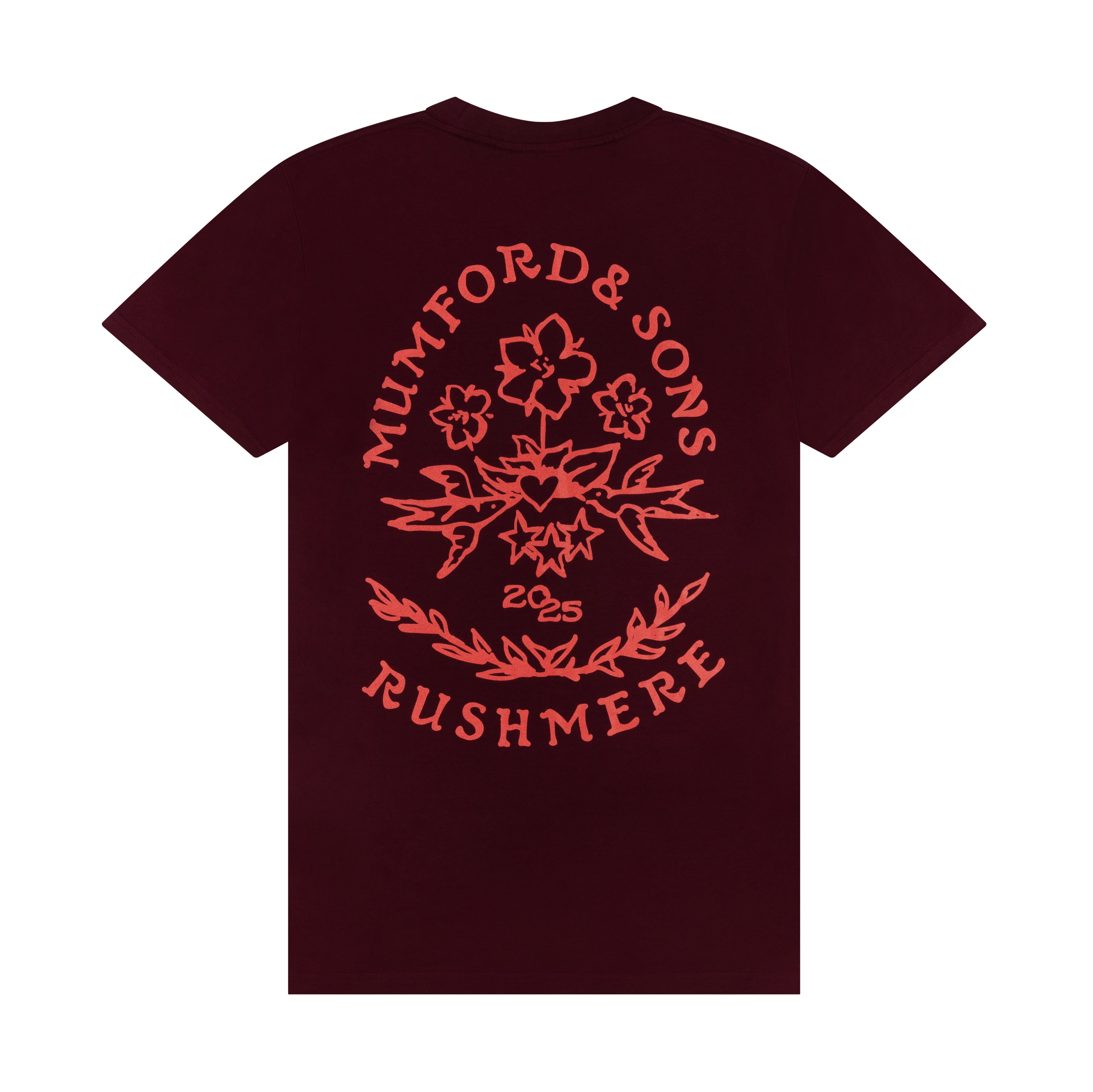 Mumford & Sons  - Maroon Stamp Print T-Shirt