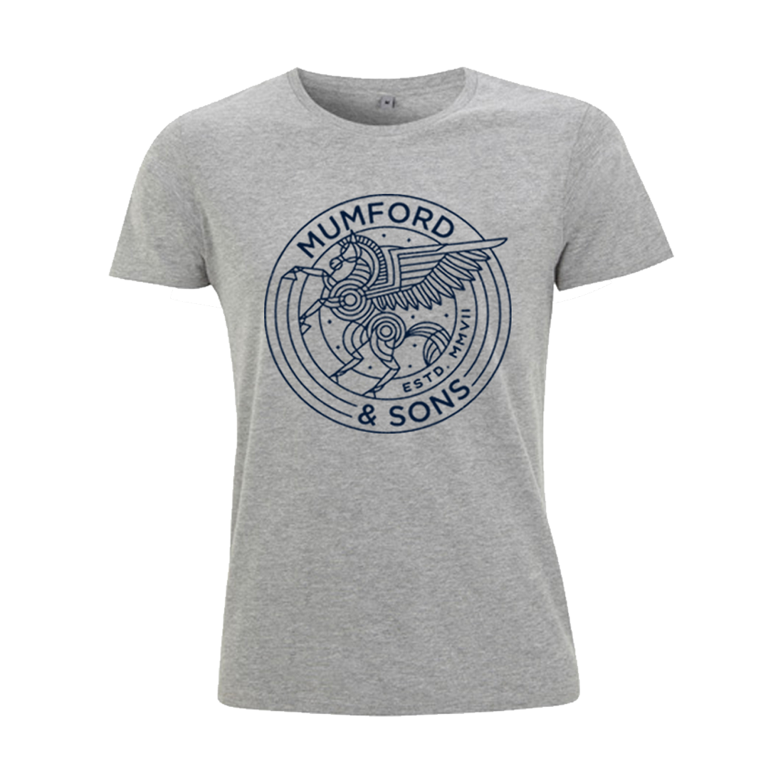 Mumford & Sons  - Grey Pegasus Logo Print T-shirt